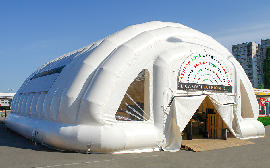 Portable inflatable pavilion